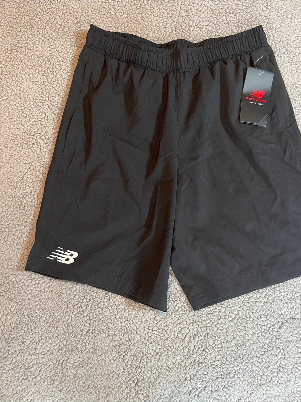 New Balance Men's Black Athletic Training Shorts with Logo